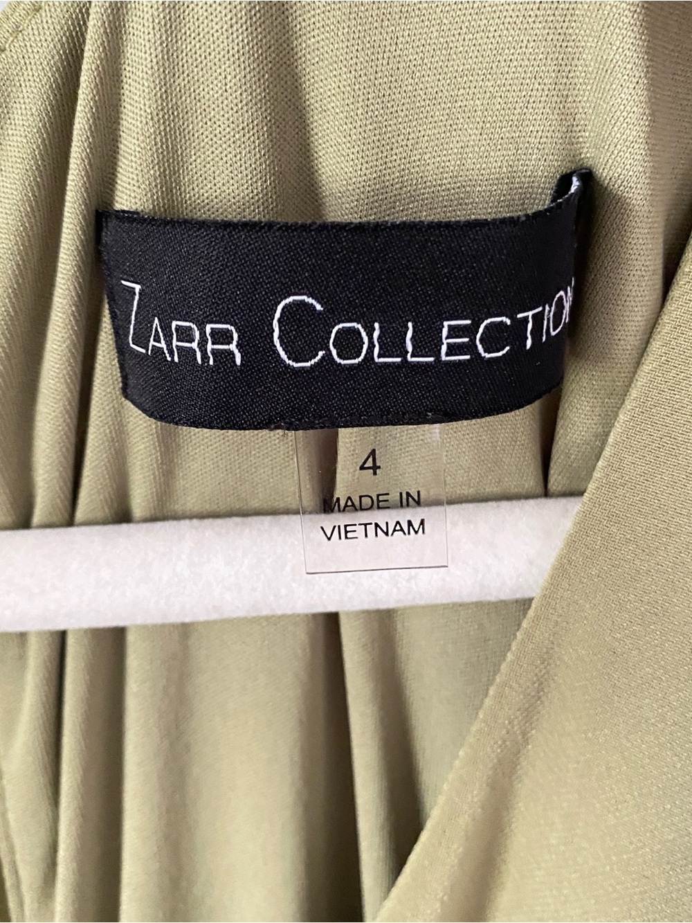 Sleeveless Olive Green Ruched V-Neck Dress - Picture 3 of 4